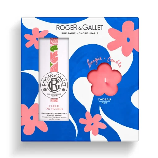 Roger & Gallet - Coffret Fleur De Figuier - Eau Parfumée Bienfaisante 100ml + Bougie Parfumée
