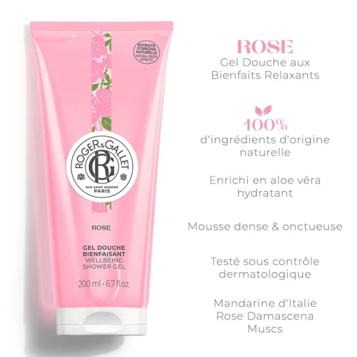 Roger & Gallet - Rose - Gel Douche Bienfaisant 200ml